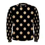 Polka Dots - Tan Brown on Black Men s Sweatshirt