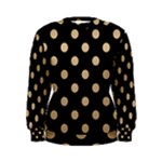 Polka Dots - Tan Brown on Black Women s Sweatshirt