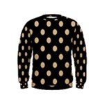 Polka Dots - Tan Brown on Black Kid s Sweatshirt