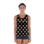 Polka Dots - Tan Brown on Black Women s Sport Tank Top