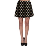 Polka Dots - Tan Brown on Black Skater Skirt
