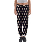 Polka Dots - Tan Brown on Black Women s Jogger Sweatpants