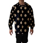 Polka Dots - Tan Brown on Black Hooded Wind Breaker (Kids)