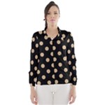 Polka Dots - Tan Brown on Black Wind Breaker (Women)