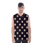 Polka Dots - Tan Brown on Black Men s Basketball Tank Top