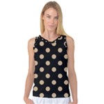 Polka Dots - Tan Brown on Black Women s Basketball Tank Top