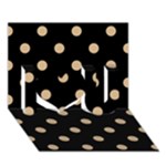 Polka Dots - Tan Brown on Black I Love You 3D Greeting Card (7x5)