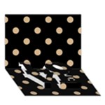 Polka Dots - Tan Brown on Black LOVE Bottom 3D Greeting Card (7x5)