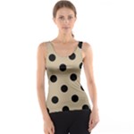 Polka Dots - Black on Khaki Brown Tank Top