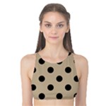 Polka Dots - Black on Khaki Brown Tank Bikini Top