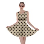 Polka Dots - Black on Khaki Brown Skater Dress