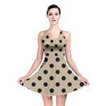 Polka Dots - Black on Khaki Brown Reversible Skater Dress