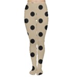Polka Dots - Black on Khaki Brown Women s Tights