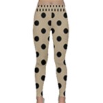 Polka Dots - Black on Khaki Brown Yoga Leggings