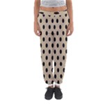 Polka Dots - Black on Khaki Brown Women s Jogger Sweatpants