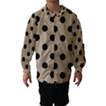 Polka Dots - Black on Khaki Brown Hooded Wind Breaker (Kids)