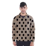 Polka Dots - Black on Khaki Brown Wind Breaker (Men)