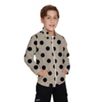 Polka Dots - Black on Khaki Brown Wind Breaker (Kids)