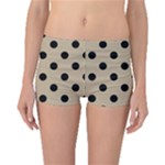 Polka Dots - Black on Khaki Brown Boyleg Bikini Bottoms