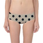 Polka Dots - Black on Khaki Brown Classic Bikini Bottoms