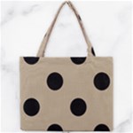 Polka Dots - Black on Khaki Brown Mini Tote Bag