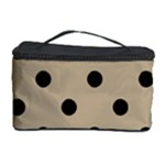Polka Dots - Black on Khaki Brown Cosmetic Storage Case