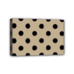 Polka Dots - Black on Khaki Brown Mini Canvas 6  x 4  (Stretched)