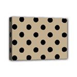 Polka Dots - Black on Khaki Brown Mini Canvas 7  x 5  (Stretched)