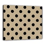 Polka Dots - Black on Khaki Brown Canvas 24  x 20  (Stretched)