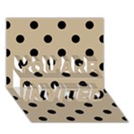 Polka Dots - Black on Khaki Brown YOU ARE INVITED 3D Greeting Card (7x5)