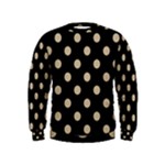 Polka Dots - Khaki Brown on Black Kid s Sweatshirt