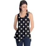 Polka Dots - Khaki Brown on Black Sleeveless Tunic