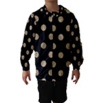 Polka Dots - Khaki Brown on Black Hooded Wind Breaker (Kids)