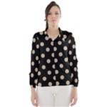 Polka Dots - Khaki Brown on Black Wind Breaker (Women)