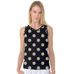 Polka Dots - Khaki Brown on Black Women s Basketball Tank Top