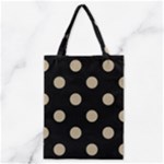 Polka Dots - Khaki Brown on Black Classic Tote Bag