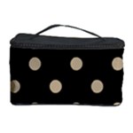 Polka Dots - Khaki Brown on Black Cosmetic Storage Case