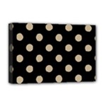 Polka Dots - Khaki Brown on Black Deluxe Canvas 18  x 12  (Stretched)