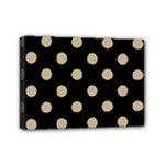 Polka Dots - Khaki Brown on Black Mini Canvas 7  x 5  (Stretched)