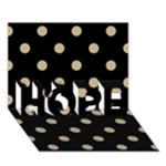 Polka Dots - Khaki Brown on Black HOPE 3D Greeting Card (7x5)