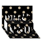 Polka Dots - Khaki Brown on Black Miss You 3D Greeting Card (7x5)