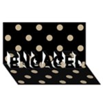 Polka Dots - Khaki Brown on Black ENGAGED 3D Greeting Card (8x4)