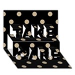 Polka Dots - Khaki Brown on Black TAKE CARE 3D Greeting Card (7x5)
