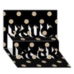Polka Dots - Khaki Brown on Black You Rock 3D Greeting Card (7x5)