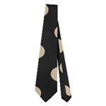 Polka Dots - Khaki Brown on Black Necktie (Two Side)