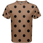 Polka Dots - Black on French Beige Men s Cotton Tee