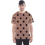 Polka Dots - Black on French Beige Men s Sport Mesh Tee