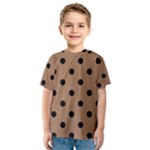 Polka Dots - Black on French Beige Kid s Sport Mesh Tee