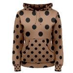 Polka Dots - Black on French Beige Women s Pullover Hoodie