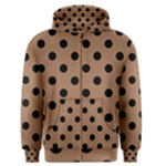 Polka Dots - Black on French Beige Men s Zipper Hoodie